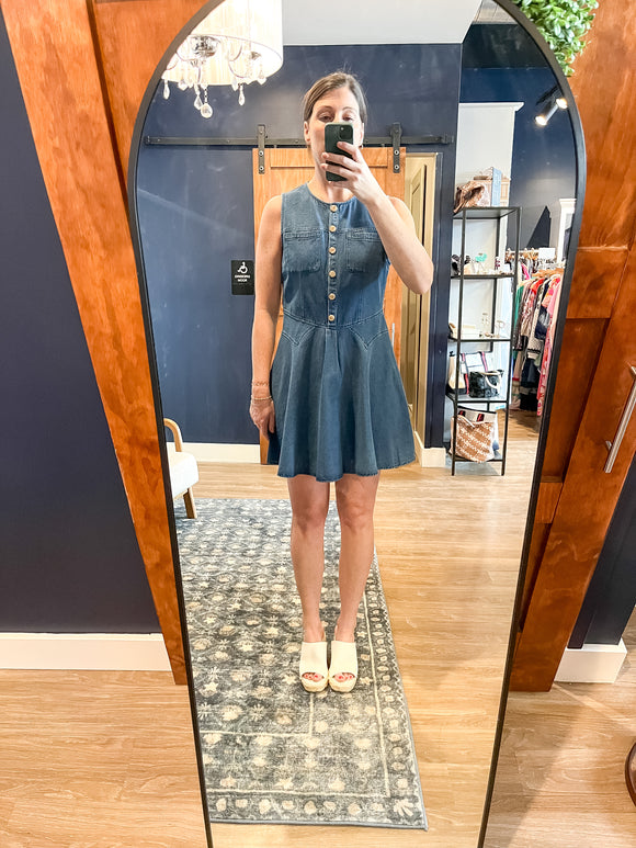 River Denim Button Down Dress