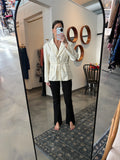 Ivory Black Pinstripe Jacket