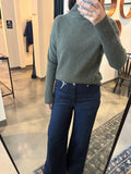 Dark Wash Double Button Darted Denim