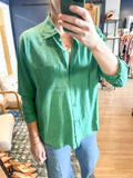 Green Linen Button Down