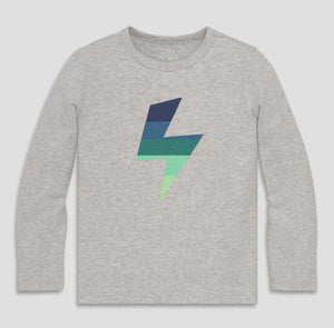 Kids Grey Bolt L/S Tee
