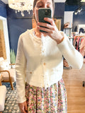 Ivory Frayed Edge Cardi