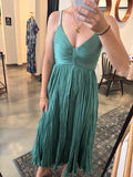 Sage Pleated Dress