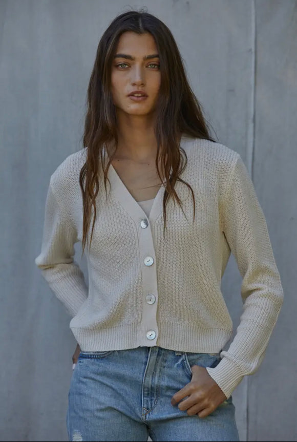Cream V Neck Cardi