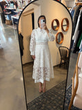 White Lace Long Sleeve Dress