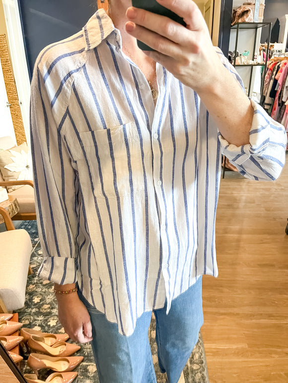 Blue Stripe Perfect Line Button Down