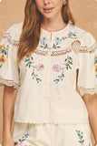 Oat Embroidered Blouse