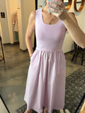 Lavender Mixed Material Dress