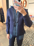 Navy Scuba Jacket w/ Tweed