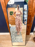Pink Floral Strapless Dress