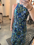 Navy Floral Mesh Dress