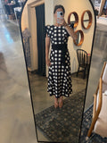 Black/White Check Midi Dress