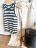 Blk/Wht Stripe Knit Tank