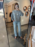 Grey Sparkle Bow Sweater