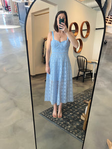 Light Blue Lace Midi Dress