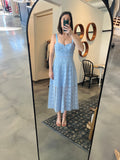 Light Blue Lace Midi Dress