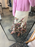 Cream Multi Purple Floral Skirt
