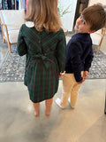 Kids Green Plaid Peter Pan Collar Dress