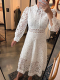White Lace Long Sleeve Dress