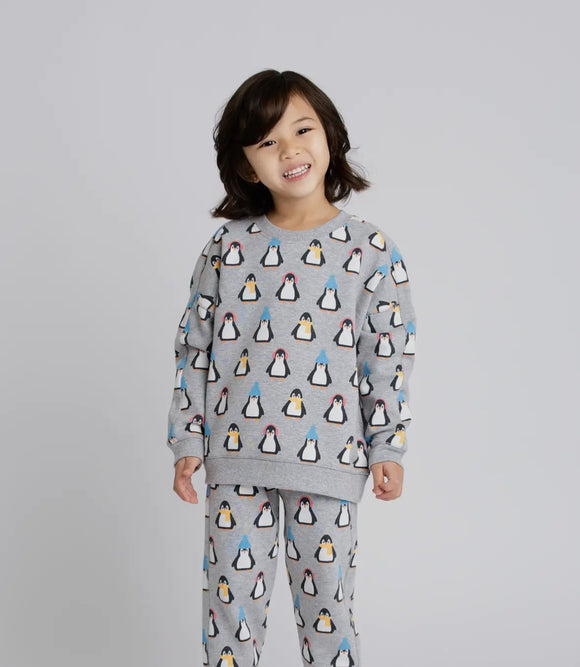Kids Grey Penguin Sweatshirt