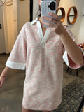 Pink Boucle Polo Dress
