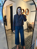 Blue Tweed Bomber Jacket
