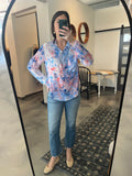 Garden Print Tissue Button Down