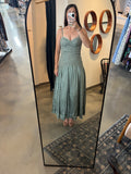 Sage Lace Bodice Cocktail Dress