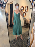 Sage Pleated Dress