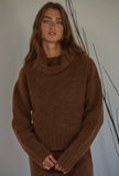Brown Wide Cowl Sweater