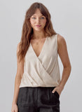 Ivory Satin Surplice Top