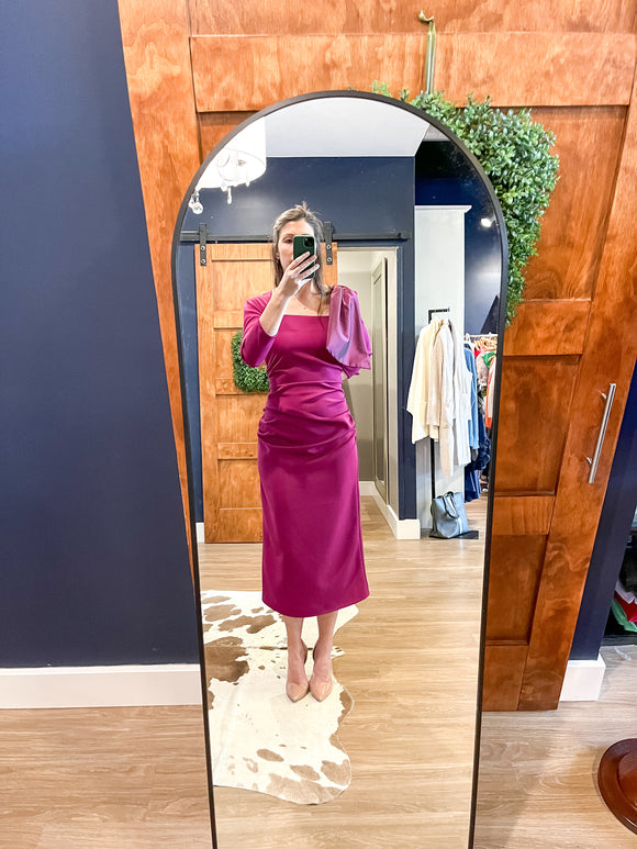 Berry 3/4 Dress w/ Taffata Bow