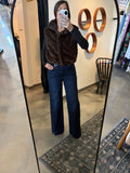 Brown Chevron Fur Vest