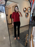 Red/Black Stripe Shimmer Sweater