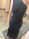 Black Sweater Dress w/ Lace Bottom