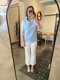 Periwinkle Ruffle Neck Top