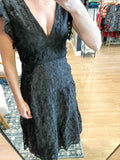 Black Blossom Organza Maxi Dress