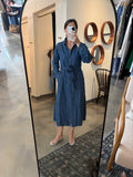 Denim Wash Tie Waist Dress