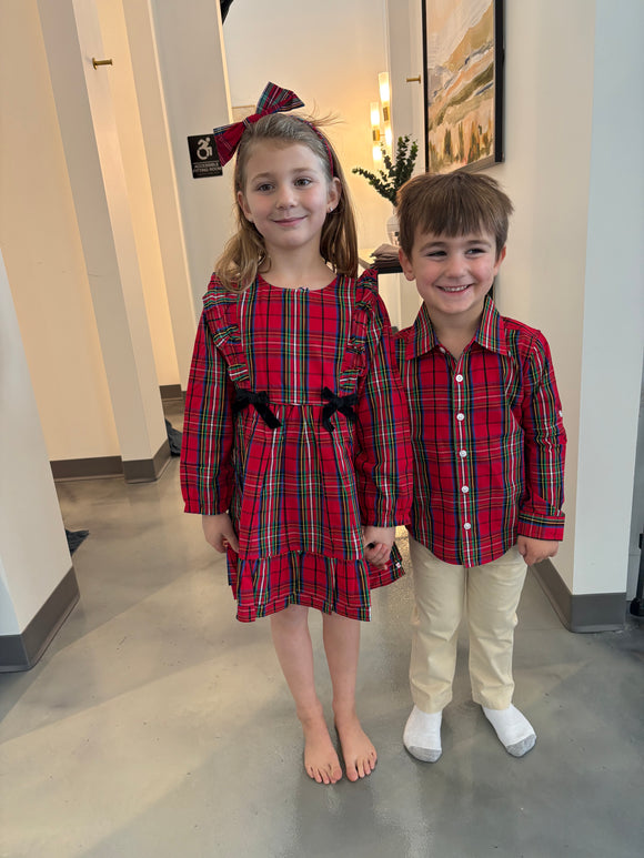 Boys Red Plaid Shirt