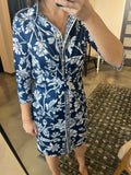 Navy Print Twist and Shout Dress