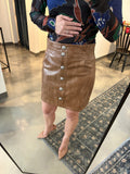 Latte Leather Mini Skirt