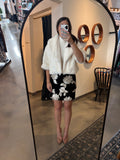 Black Stretch velvet Embellised Skirt