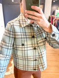 Aqua PLaid Double Pocket Jacket