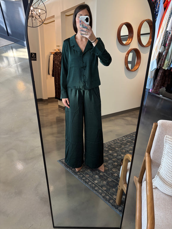 Green Satin Blouse