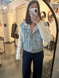 Denim Jacket w/ Sweater Sleeve
