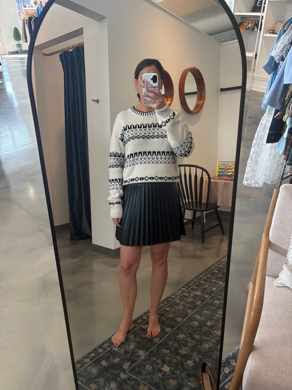 Black Pleated Mini Skirt