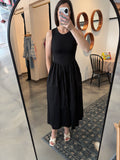 Black Mixed Material Dress