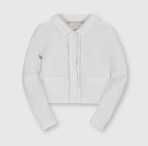 White Scallop Edged Cardi