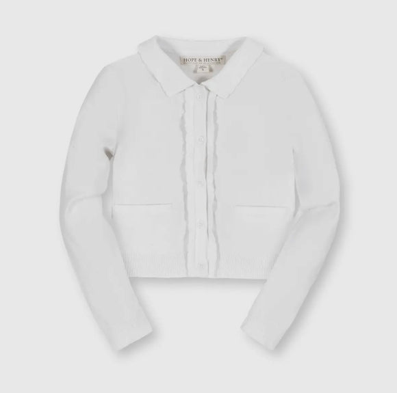 White Scallop Edged Cardi