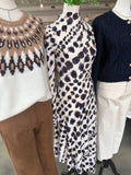 Ivory Dot Ruched L/S Dress